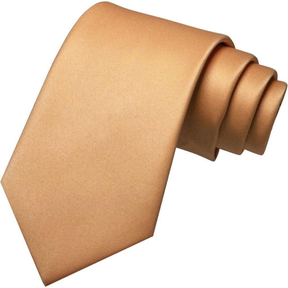 Men's Gold Solid Pure Color Imported Polyester Formal Neck Ties